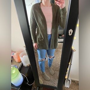 Mudd green cardigan, size M